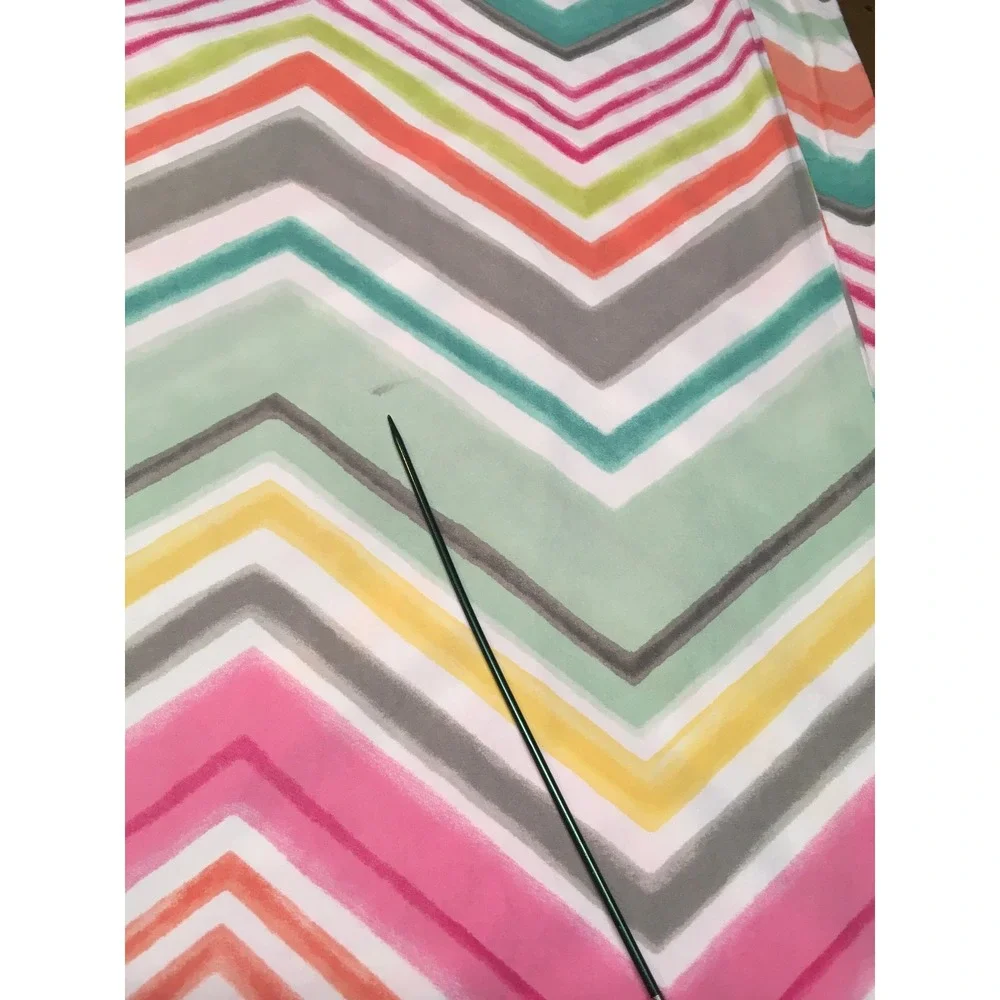 PBteen Duvet Cover Set Kids Full Queen Multicolor Chevron Organic 3pc Cotton